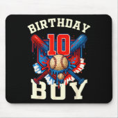 Baseball Splash Drip 10th Birthday Srts Lover Boy Mousepad (Vorne)