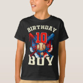 Baseball Splash Drip 10th Birthday Srts Lover Boy T-Shirt (Vorderseite)