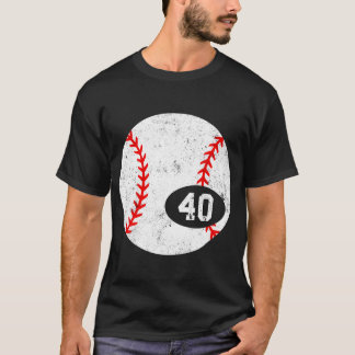 Baseball Sport 40 Trikotnummer bedruckt lustig T-Shirt