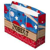 BASEBALL Sport-Athleten-Trainer personifizieren Große Geschenktüte (Rückseite Schrägansicht)