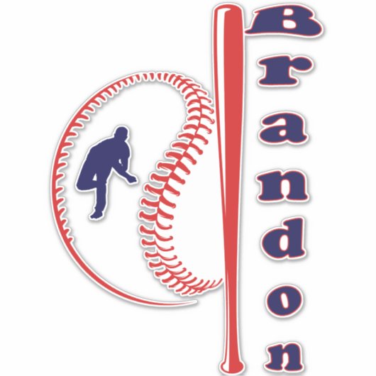 Baseball-Sport Aufkleber (Vorderseite)