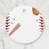 Baseball Sport Baby Dusche Party Classic Geschenkanhänger (Rückseite)