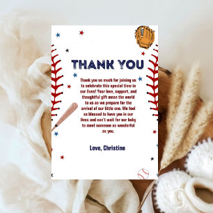 Baseball Sport Baby Dusche Party Dankeskarte