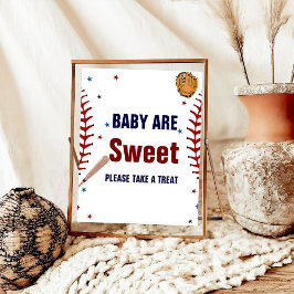 Baseball Sport Baby ist süße Babydusche Gefallen Poster