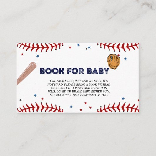 Baseball Sport Baby Showbuchanfrage Begleitkarte (Vorderseite)