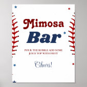 Baseball Sport Bachelorette Mimosa Bar Sign Poster (Vorne)