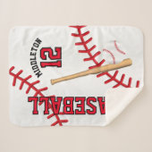 Baseball Sport Ball Design - Red Sherpadecke (Vorderseite (Horizontal))