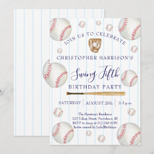 Baseball Sport Boy 5. Geburtstag Einladung