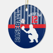 Baseball ⚾ Sport - Dark Blue - Catcher Keramik Ornament (Links)
