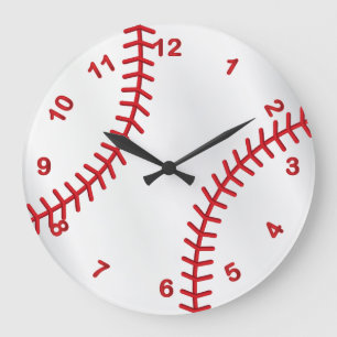 Baseball Sport Design Große Wanduhr