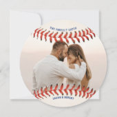 Baseball Sport Die perfekte Catch-Foto-Hochzeit Einladung (Rückseite)