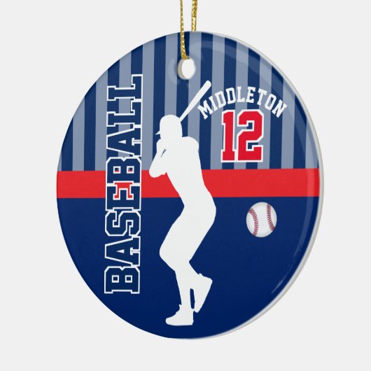 Baseball ⚾ Sport - Dunkelblau - Batter Keramik Ornament (Links)
