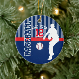 Baseball ⚾ Sport - Dunkelblau - Pitcher Keramik Ornament