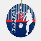 Baseball ⚾ Sport - Dunkelblau - Pitcher Keramik Ornament (Links)