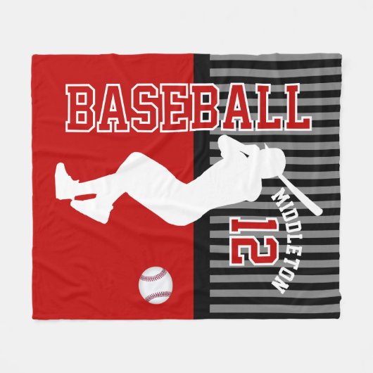 Baseball ⚾ Sport - Dunkelrot Fleecedecke (Vorderseite (Horizontal))
