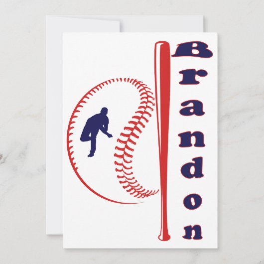 Baseball-Sport Einladung (Vorderseite)