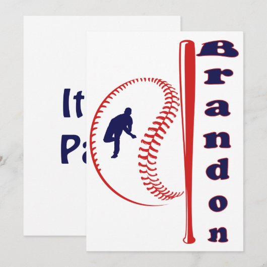 Baseball-Sport Einladung (Vorne/Hinten)