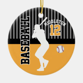 Baseball Sport - Gold Keramik Ornament