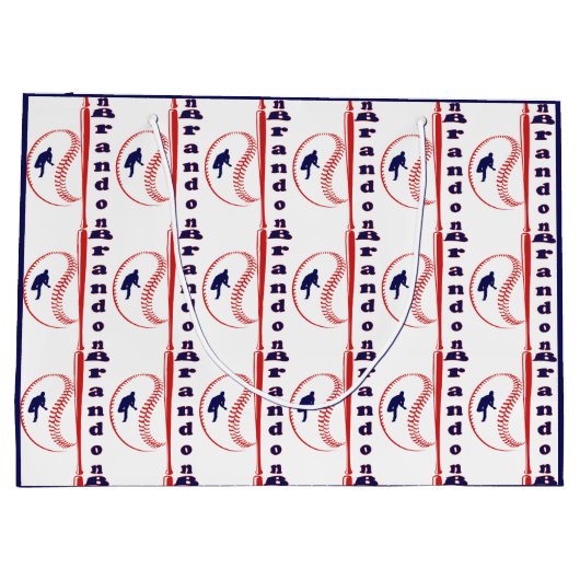 Baseball-Sport Große Geschenktüte (Rückseite)
