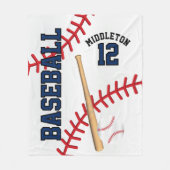 Baseball ⚾ Sport in Dunkelblau Fleecedecke (Vorderseite)