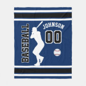 Baseball ⚾ Sport in Dunkelblau, Schwarz und Weiß Fleecedecke (Vorderseite)