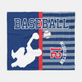 Baseball ⚾ Sport in Dunkelblau und Rot - Fang Fleecedecke (Vorderseite (Horizontal))
