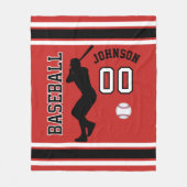 Baseball ⚾ Sport in Dunkelrot, Schwarz und Weiß Fleecedecke (Vorderseite)