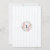 Baseball Sport Junge 1. Geburtstag Einladung (Rückseite)