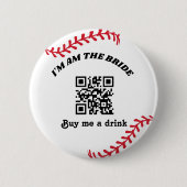 Baseball-Sport-Junggesellinnen-Abschiedsparty Button (Vorderseite)