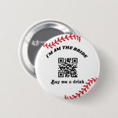 Baseball-Sport-Junggesellinnen-Abschiedsparty Button (Vorne & Hinten)