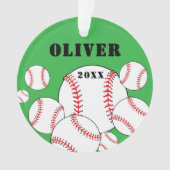 Baseball-Sport Kinder-Andenken-Weihnachten Ornament (Vorderseite)