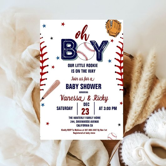 Baseball Sport Kleine Schläger Boy Baby Dusche Einladung
