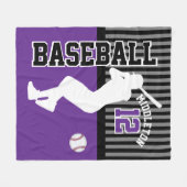 Baseball ⚾ Sport - Lila Fleecedecke (Vorderseite (Horizontal))