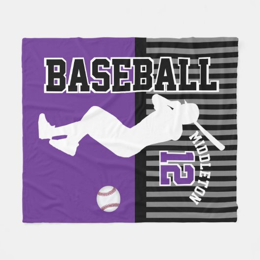 Baseball ⚾ Sport - Lila Fleecedecke (Vorderseite (Horizontal))