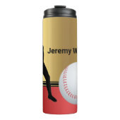 Baseball Sport mit Spieler und Ball Elegant Thermosbecher (Vorderseite)