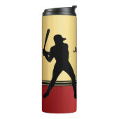 Baseball Sport mit Spieler und Ball Elegant Thermosbecher (Nach links gedreht)