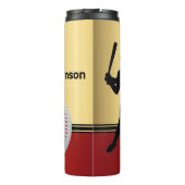 Baseball Sport mit Spieler und Ball Elegant Thermosbecher (Rückseite)