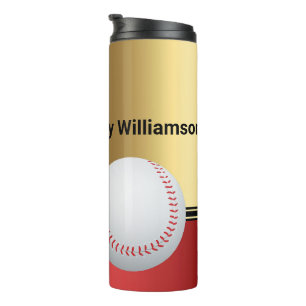 Baseball Sport mit Spieler und Ball Elegant Thermosbecher
