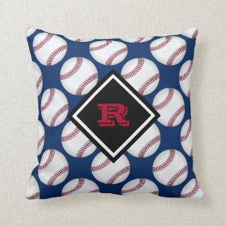 Baseball-Sport-Muster-Namen-rotes weißes Blau Kissen