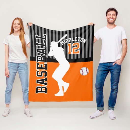 Baseball ⚾ Sport - Orange Fleecedecke (Beispiel)