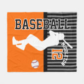 Baseball ⚾ Sport - Orange Fleecedecke (Vorderseite (Horizontal))