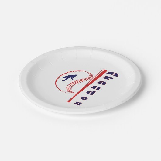 Baseball-Sport Pappteller (Schrägansicht)