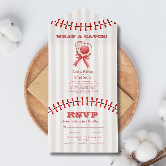 Baseball Sport Perfect Catch Wedding All In One Einladung