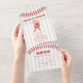 Baseball Sport Perfect Catch Wedding All In One Einladung (Abreißen)