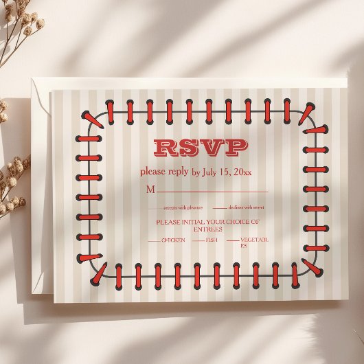 Baseball Sport Perfect Catch Wedding RSVP Karte