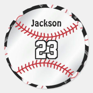 Baseball Sport   Personalize - DYI Color Runder Aufkleber