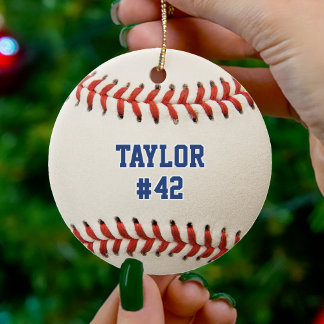 Baseball Sport Player Name Team Nummer Weihnachten Keramik Ornament