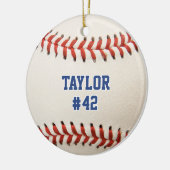 Baseball Sport Player Name Team Nummer Weihnachten Keramik Ornament (Links)