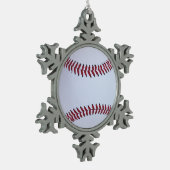Baseball-Sport Schneeflocken Zinn-Ornament (Links)