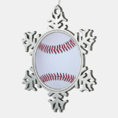Baseball-Sport Schneeflocken Zinn-Ornament (Rechts)